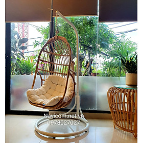 Mua Xích đu mây tự nhiên home decore ( có chân để + nệm)