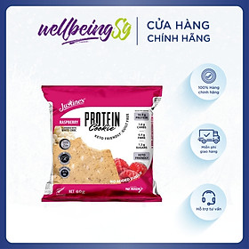 Bánh Quy Vị Mâm Xôi Justines Protein Cookie, Phù Hợp Chế Độ Ăn Kiêng Keto, Không Đường, Không Chứa Gluten Và Lúa Mì, Bổ Sung Đạm, Xơ Và Canxi, Hộp 12 Cái