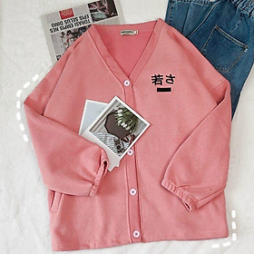 Áo khoác nữ cardigan thun nỉ ngoại logo thêu sắc nét phong cách Hàn quốc,Áo Khoác Cardigan Hàn Quốc Thêu Sắc Nét -Chất NỈ Ngoại Form Unisex Nam Nữ Mặc Cặp