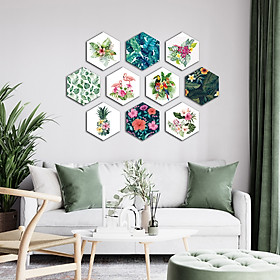 Bộ Tranh Formex Decal 3D Dán Tường Cỏ Cây Hoa Lá Tropical, Khu Rừng Nhiệt Đới Bắc Âu Sang Trọng, Hiện Đại - Trang Trí Phòng Khách Cho Nhà Ở, Chung Cư, Nhà Cấp 4, Nhà Ống - Decor Phòng Ngủ Nhỏ Đẹp, Đơn Giản Dễ Thương, Phòng cho Nữ Xinh xắn - Trang trí Quán Cafe, Trà sữa, Ăn Vặt, Sinh Tố