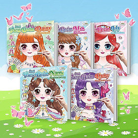 Sách - Trang Điểm Công Chúa Lily, Daisy, Mia, Nami, Ruby - Tô Màu Và Bóc Dán Hơn 100+ Stickers Cho Bé Gái - Megabook