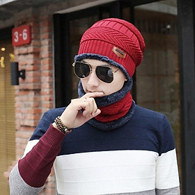Bộ mũ len, nón len và choàng cổ cao cấp A079
