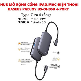 Mua Hub mở rộng cổng type C cho iPad Mac laptop Baseus PadJoy BS-OH058 /  BS-OH059 _  hàng chính hãng