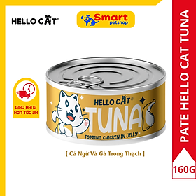 Pate Cho Mèo Mọi Lứa Tuổi Trong Thạch Hello Cat Tuna 160G - Cá ngừ & gà
