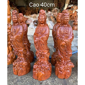 Mua Tượng quan âm gỗ hương cao 40 cm nguyên khối