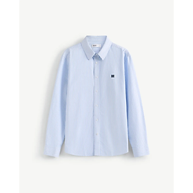 Áo sơ mi tay dài nam oxford sọc patch ngực Form Regular - ROUTINE 10F25SHL006