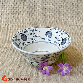 Mua Bát chiết yêu gốm sứ giả cổ vẽ hoa cúc đường kính 15cm - Gốm Bát Tràng