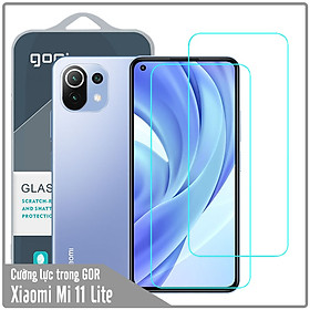 Bộ 2 miếng kính cường lực Gor cho Xiaomi Mi 11 Lite Trong suốt - Hàng Nhập Khẩu