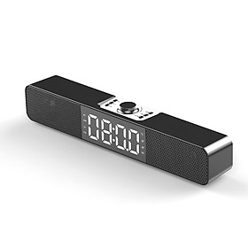 Đồng hồ Báo thức  để bàn kết hợp Loa không dây Bluetooth 5.0 siêu trầm AUX-IN USB TF Card 