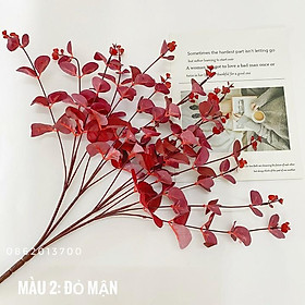 Hoa giả - lá táo giả nhiều màu sắc Lucas 55cm cành 6 nhánh, lá giống thật, phụ kiện trang trí
