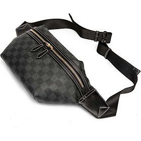 Fashion Trend Black Plaid Waist Pack Chest Bag