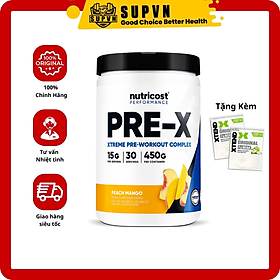 Pre workout Nutricost Pre-X (30 Lần Dùng) - Giúp Tăng Sức Mạnh, Sức Bền, Pre Workout, Bổ Sung Trước Khi Tập