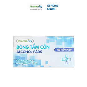 Bông tẩm cồn Pharmacity 30x65mm (Hộp 100 miếng)