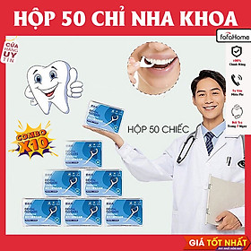 Combo 10 Hộp Tăm Chỉ Nha Khoa Hộp 50 Cây Tăm Chỉ Vệ Sinh Răng Miệng