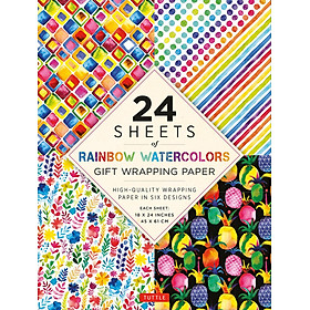 Rainbow Watercolors Gift Wrapping Paper - 24 Sheets: 18 x 24" (45 x 61 cm) Wrapping Paper