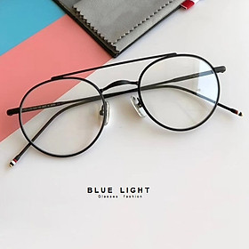 Kính Giả Cận, Gọng Kính Cận Nam Nữ Mắt Tròn Nhỏ Khung Ngang Gọng Đen Hàn Quốc - BLUE LIGHT SHOP