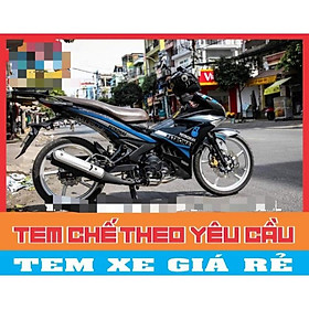 Tem rời exciter 150 đen phối xanh siêu đẹp