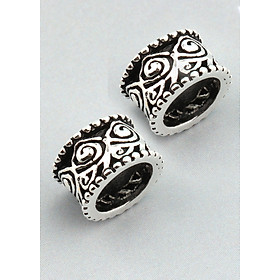 Combo 2 cái charm bạc chặn hình hoa văn - Ngọc Quý Gemstones