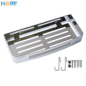 Kệ chữ nhật để đồ phòng tắm khoan tường inox 304 Hobby Home Decor KCN2 mẫu dày không rỉ sét