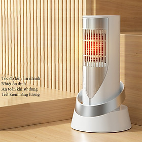 Mua Quạt Sưởi Để bàn hiện đại 900W An toàn chịu nhiệt - Quạt Sưởi Mini Sưởi ấm Xoay 90 Độ Cao cấp bền đẹp PR69