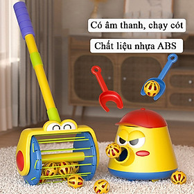 Đồ chơi máy hút bụi kèm robot nhả bóng chất liệu nhựa ABS, có âm thanh, chạy pin