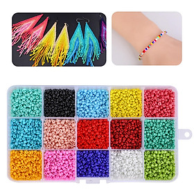 9500Pcs Acrylic Beads 3mm 8/0 with Lobster Clasps, Earring Hooks, Open Jump Rings 15 Colors Kit Bulk for Jewelry Making DIY Supplies