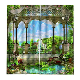 Waterproof 3D Curtain Digital Printing Light Reducing Drapes for Bedroom A