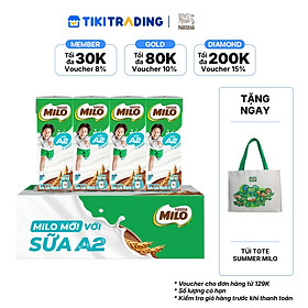 Thùng 48 Hộp Sữa Nestlé MILO A2 MỚI  (180ml / Hộp)