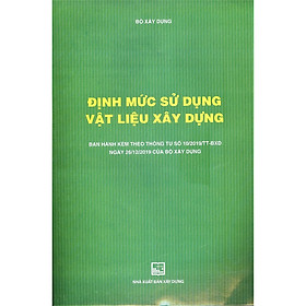 Định Mức Sử Dụng Vật Liệu Xây Dựng