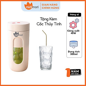 Máy Xay Sinh Tố Mini Cầm Tay Đa Năng Midimori MDMR-212 Tặng Kèm Ly Thủy Tinh Cao Cấp -  Hàng Chính Hãng