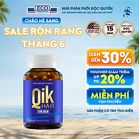 [Hộp 15v] Viên Uống Kích Thích Mọc Tóc Qik Hair For Men Ecogreen Giảm Rụng Tóc Cho Nam