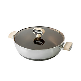Nồi lẩu Inox 316 đúc liền 7 lớp chống dính 2 mặt Titanium Aura Korea size 30cm dùng mọi loại bếp