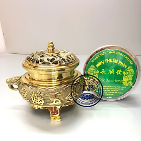 Mua Lư Xông Trầm Đồng Hai Mặt ( tặng kèm 1 hộp trầm) TM12186