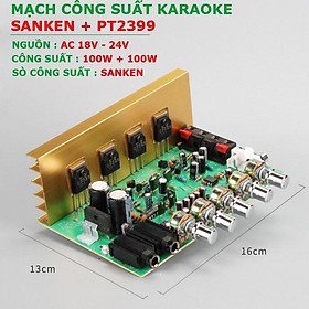 Mạch khuếch đại Công Suất & Karaoke 2 Micro sử dụng sò + Echo PT2399