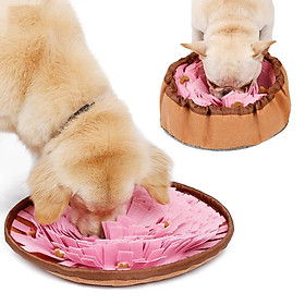 Pet Dog Snuffle Mat Dog Feeding Mat Interactive Food Puzzle Toy Pink