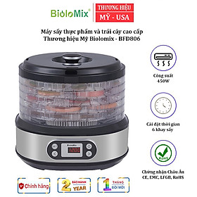 Máy sấy thực phẩm và trái cây Biolomix BFD806 BPA FREE Chế độ sấy 360 độ thông minh - HÀNG NHẬP KHẨU