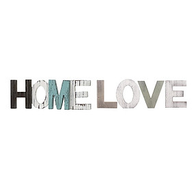 2pcs Wood Block LOVE HOME Sign Decorative Cutout Letters Freestanding Crafts