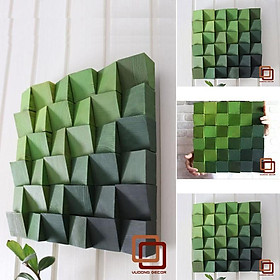 Mua Tranh gỗ trang trí 3D XANH GRADIENT (Wood mosaic) - (KÍCH THƯỚC 30x30 và 50x50cm)