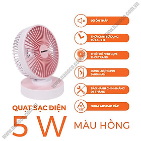 QUẠT SẠC ĐỂ BÀN NANOCO NRF6215  4 CẤP ĐỘ GIÓ, CÓ KÈM PIN