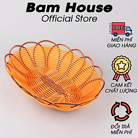 Rổ nhựa mây đựng rau củ quả và trái cây Bam House dạng oval kích thước lớn cao cấp RM02 – Gia dụng bếp