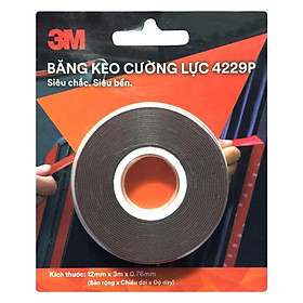 Băng keo tape 2 mặt Cường Lực 3M - 4229P - 12mm x 3m ( siêu chắc, siêu bền )