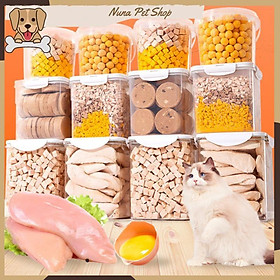 Thức ăn sấy khô cho chó mèo nhiều vị thơm ngon hấp dẫn (Cá hồi, tai thỏ, gà đen, phô mai viên)
