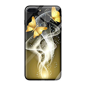 Ốp kính cường lực cho iPhone 8 Plus bướm vàng 1 - Hàng chính hãng