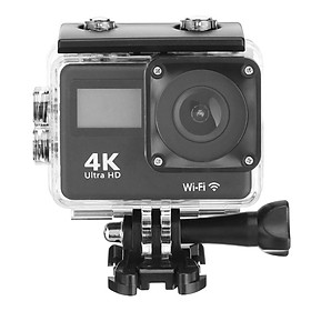 Camera thể thao màn hình kép 4K 30FPS Camera hành động chống rung WiFi Góc rộng 170° Camera thể thao chống nước 30m Màn hình 2.0 inch Màu sắc: đen