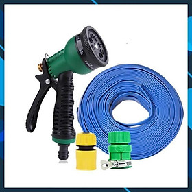 Vòi xịt rửa xe,Vòi phun nước tưới cây tăng áp thông minh 8 chế độ 815621 (cút vàng,nối xanh - dây xanh)