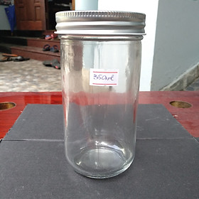 Mua Set 6 hũ thủy tinh tròn nắp nhôm miệng rộng 350ml  đựng thực phẩm  bánh flan  sữa chua