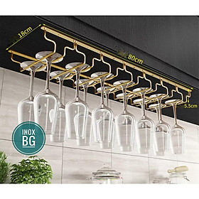 Mua Treo ly 4/5/6/7 hàng sâu 18 cm bằng inox 304 mạ vàng sáng bóng