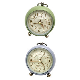 2x Silent Alarm Clock w/ night light for Office Home Desktop Living Decor