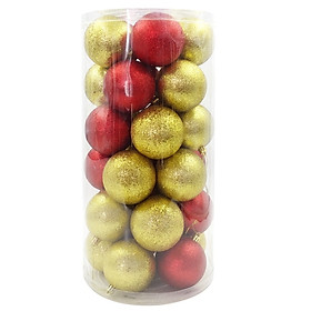 Bộ 30 Trái Châu Bóng 2 Tone Trang Trí Giáng Sinh 80 - Màu Vàng-Đỏ