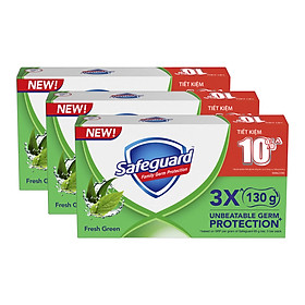 Combo 3 - Lốc 3 Xà Bông Cục Safeguard Thảo Mộc Thơm Mát 130g x 3